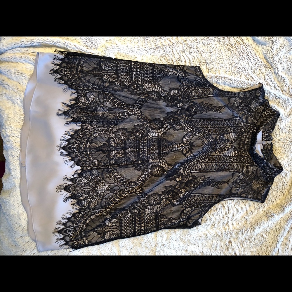 Super cute black and gray lacy top